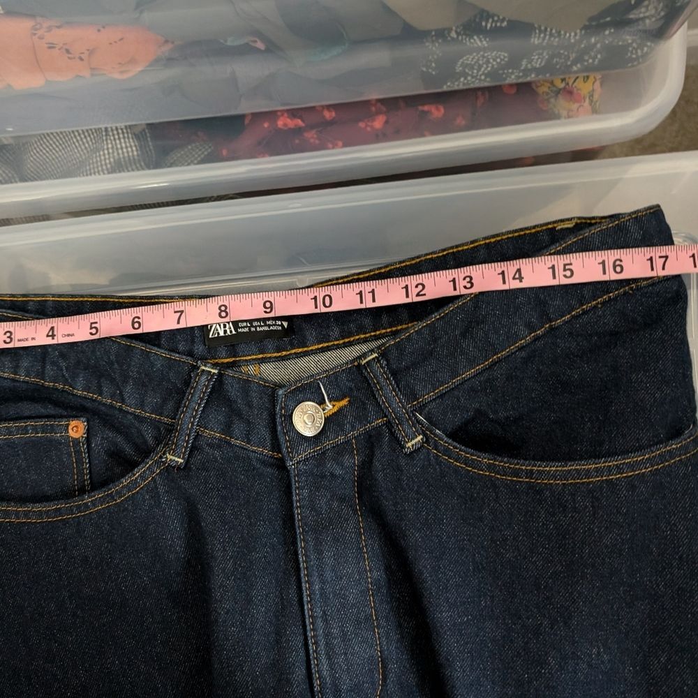 Zara Dark Blue Denim Midi Skirt - Picture 7 of 7